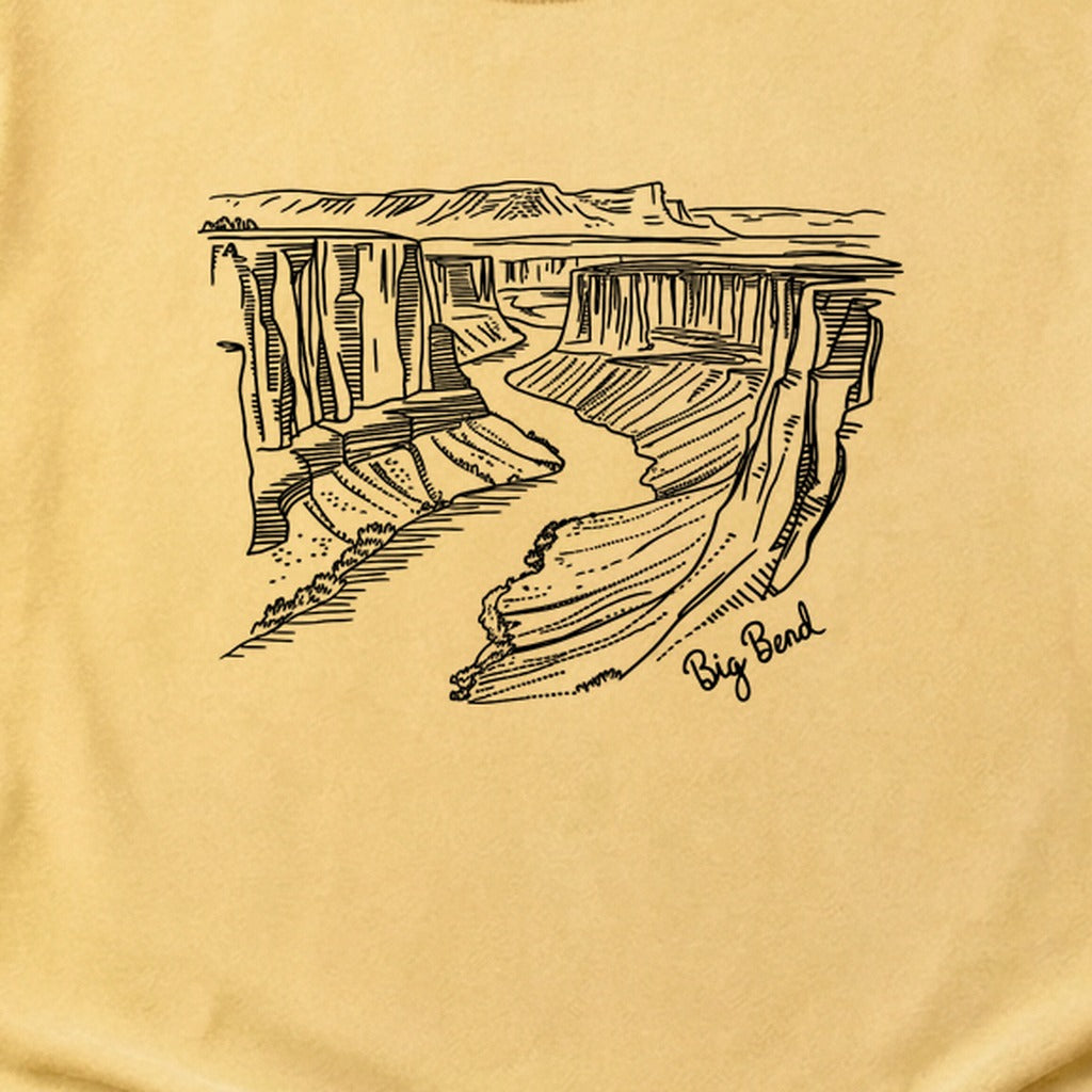 Big Bend Line Drawing Cotton T-Shirt