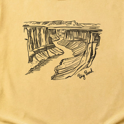 Big Bend Line Drawing Cotton T-Shirt
