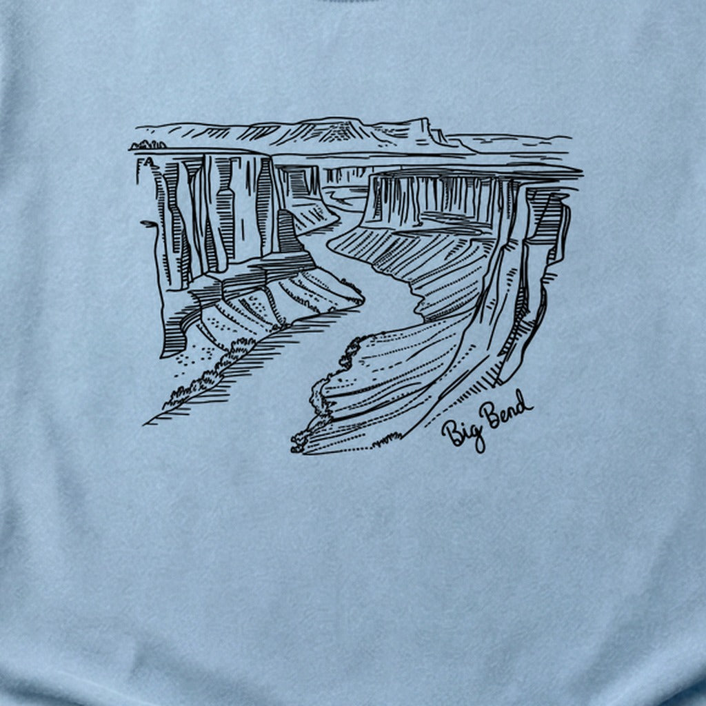 Big Bend Line Drawing Cotton T-Shirt