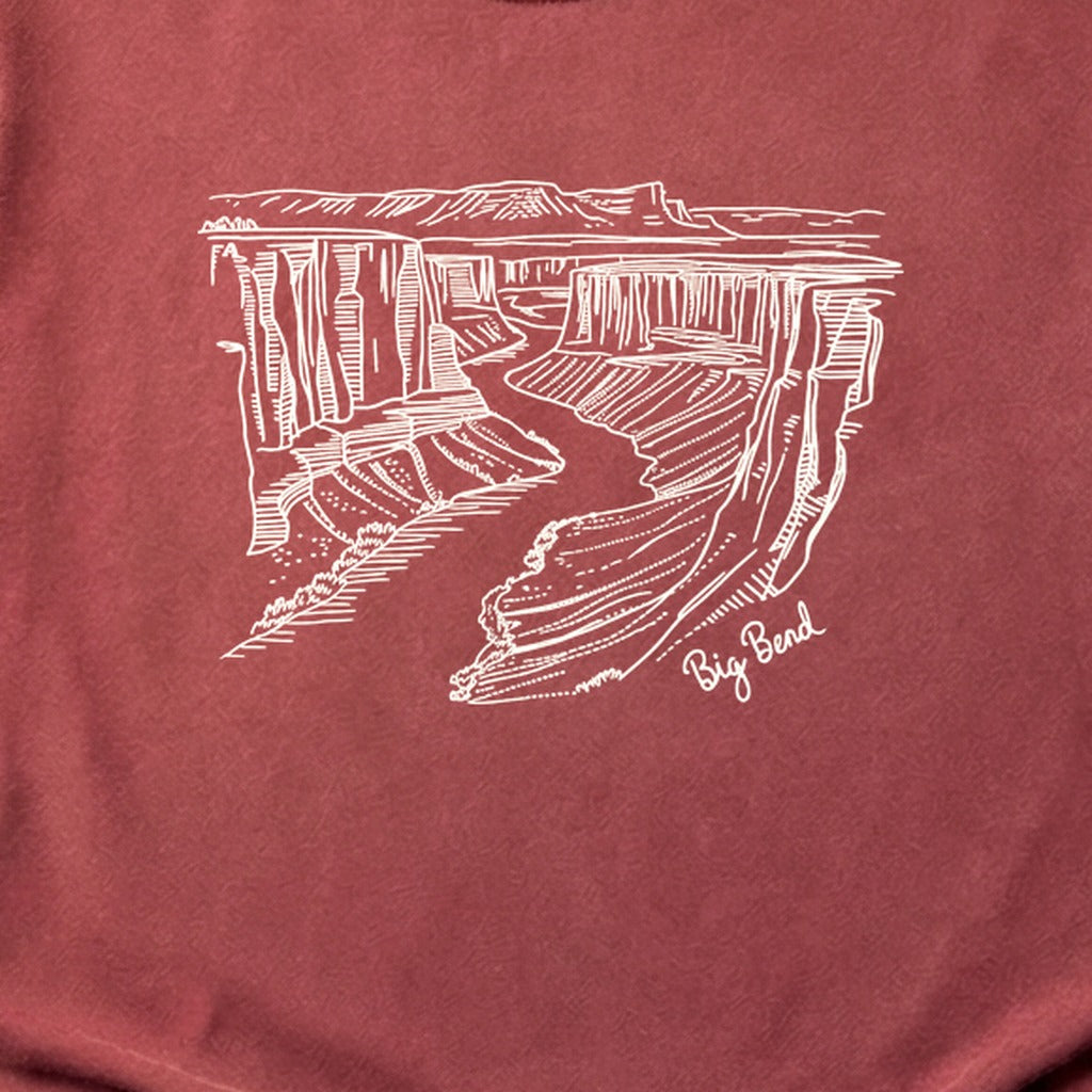 Big Bend Line Drawing Cotton T-Shirt