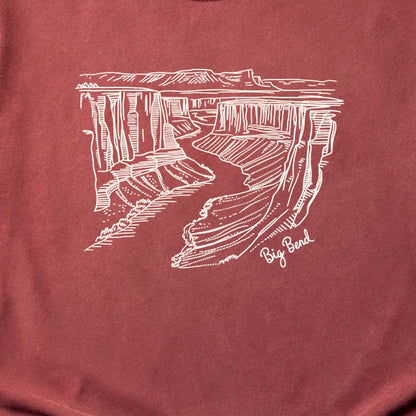 Big Bend Line Drawing Cotton T-Shirt