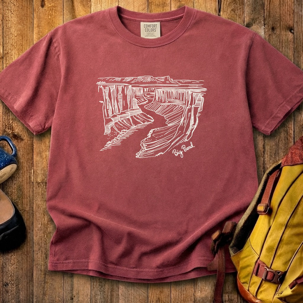 Big Bend Line Drawing Cotton T-Shirt