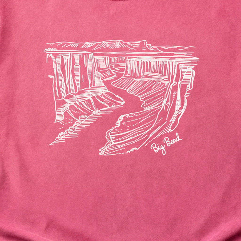 Big Bend Line Drawing Cotton T-Shirt