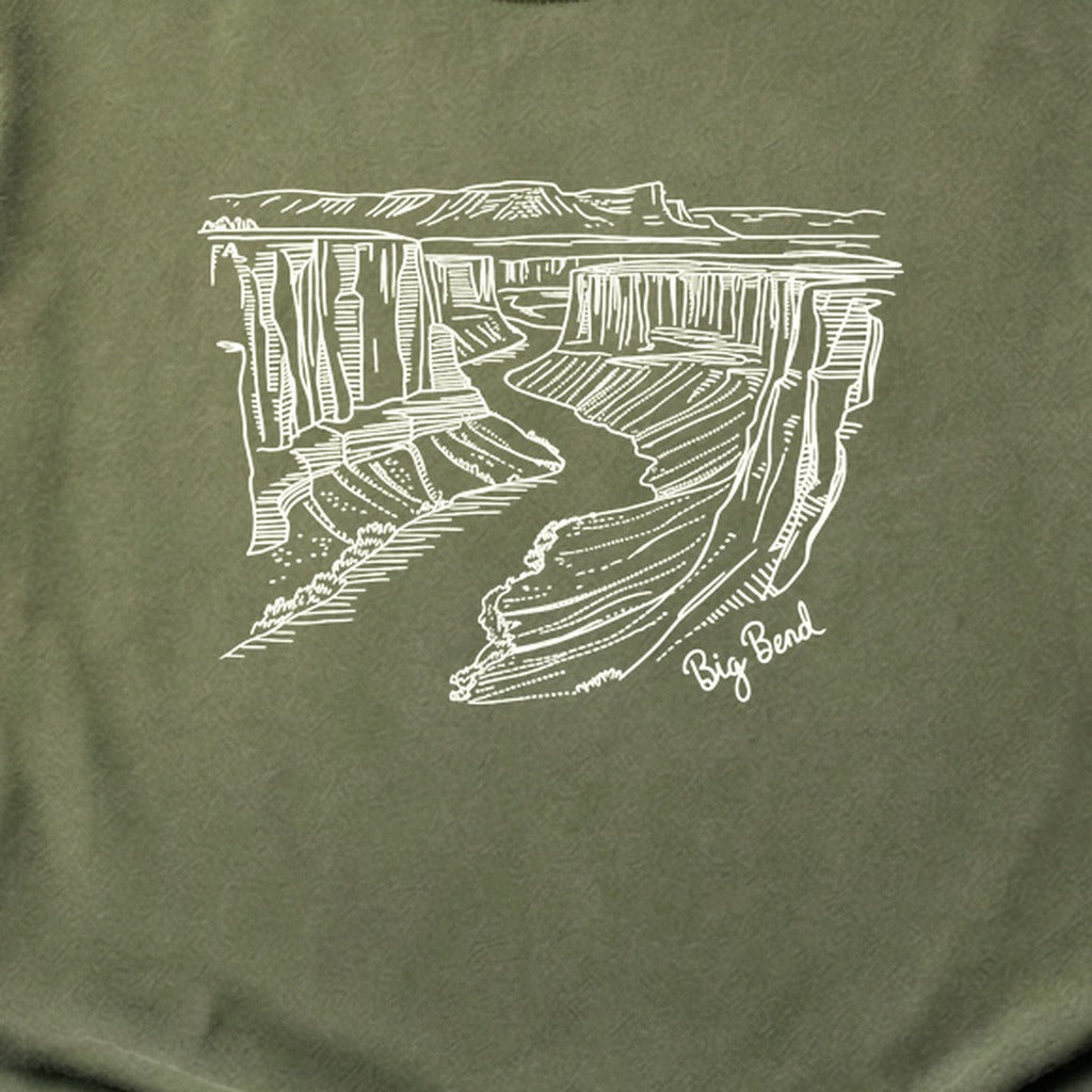 Big Bend Line Drawing Cotton T-Shirt