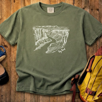 Big Bend Line Drawing Cotton T-Shirt
