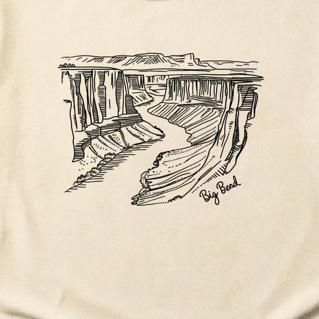 Big Bend Line Drawing Cotton T-Shirt