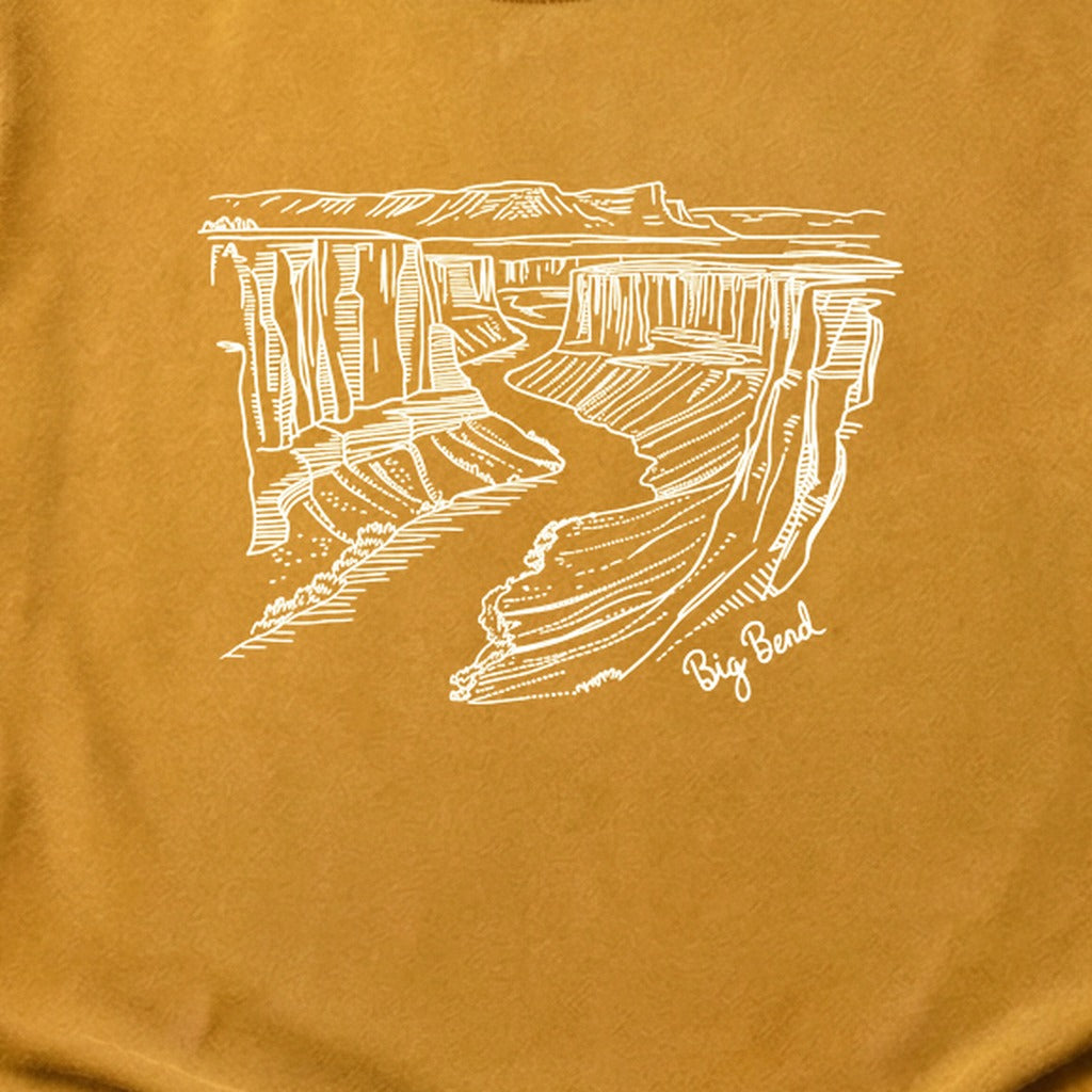 Big Bend Line Drawing Cotton T-Shirt