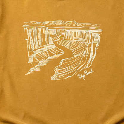 Big Bend Line Drawing Cotton T-Shirt