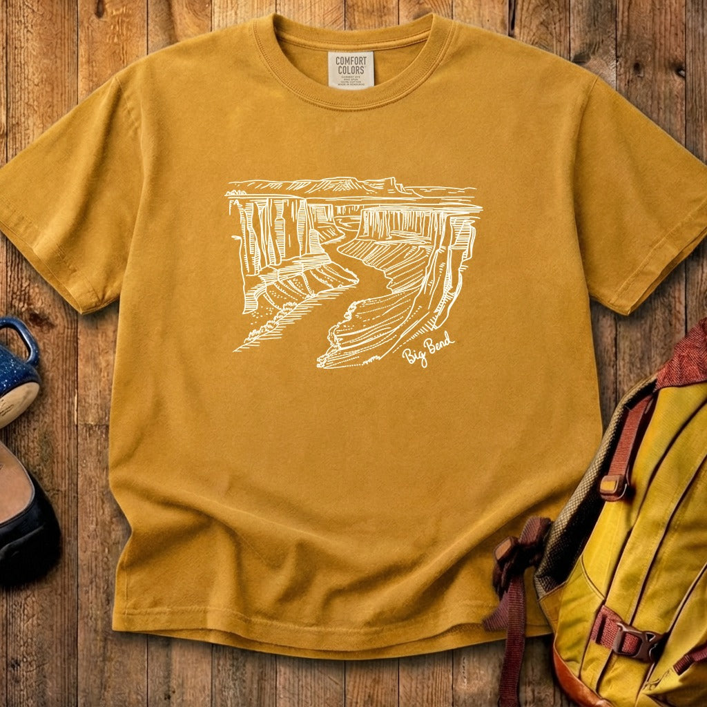 Big Bend Line Drawing Cotton T-Shirt