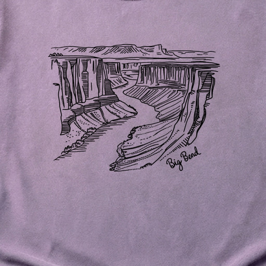 Big Bend Line Drawing Cotton T-Shirt