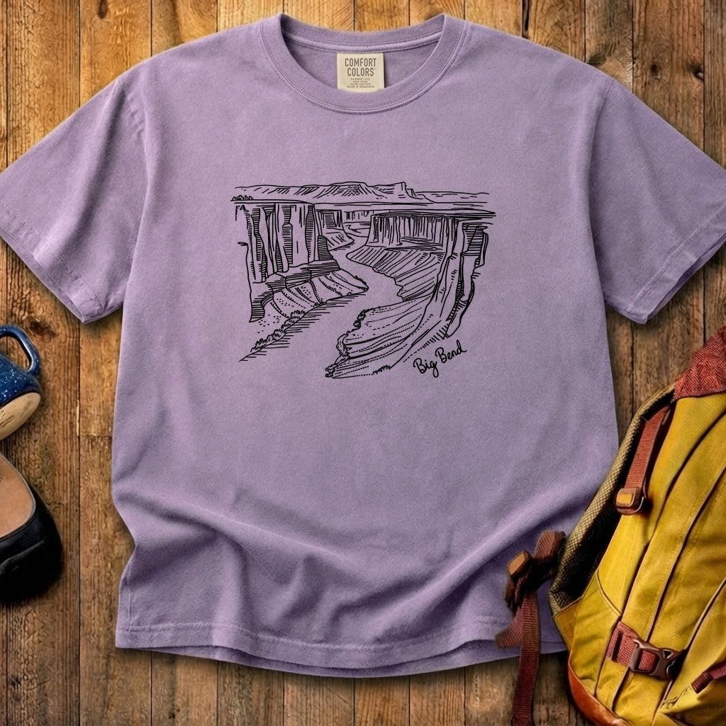 Big Bend Line Drawing Cotton T-Shirt