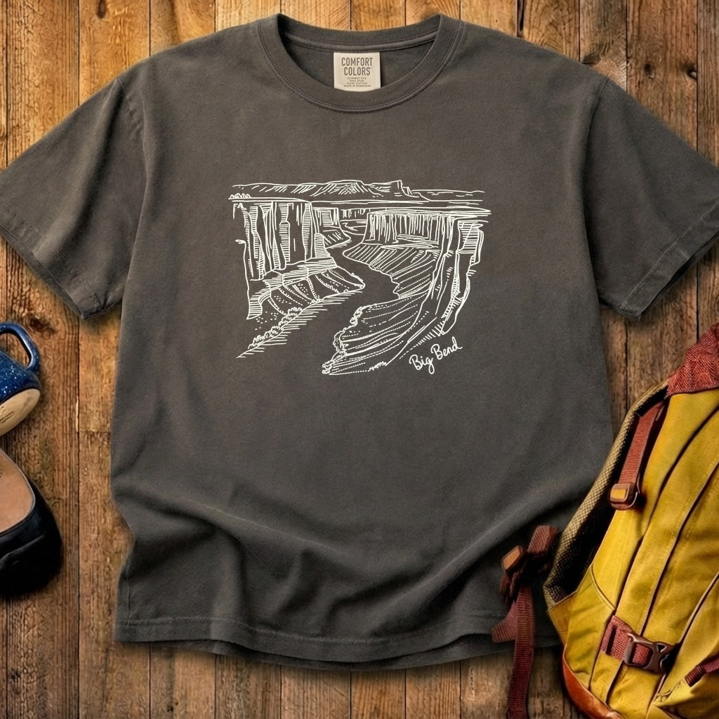 Big Bend Line Drawing Cotton T-Shirt