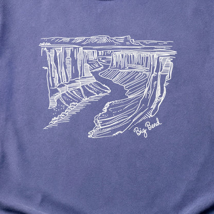 Big Bend Line Drawing Cotton T-Shirt