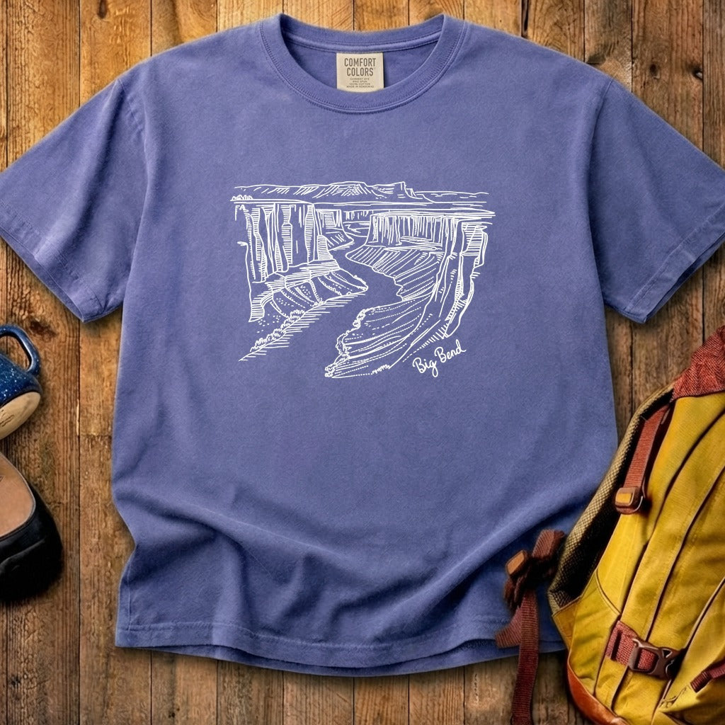 Big Bend Line Drawing Cotton T-Shirt