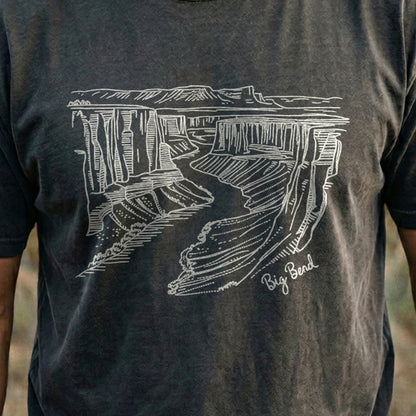 Big Bend Line Drawing Cotton T-Shirt