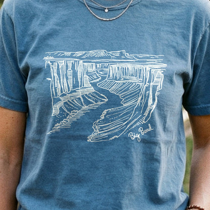 Big Bend Line Drawing Cotton T-Shirt