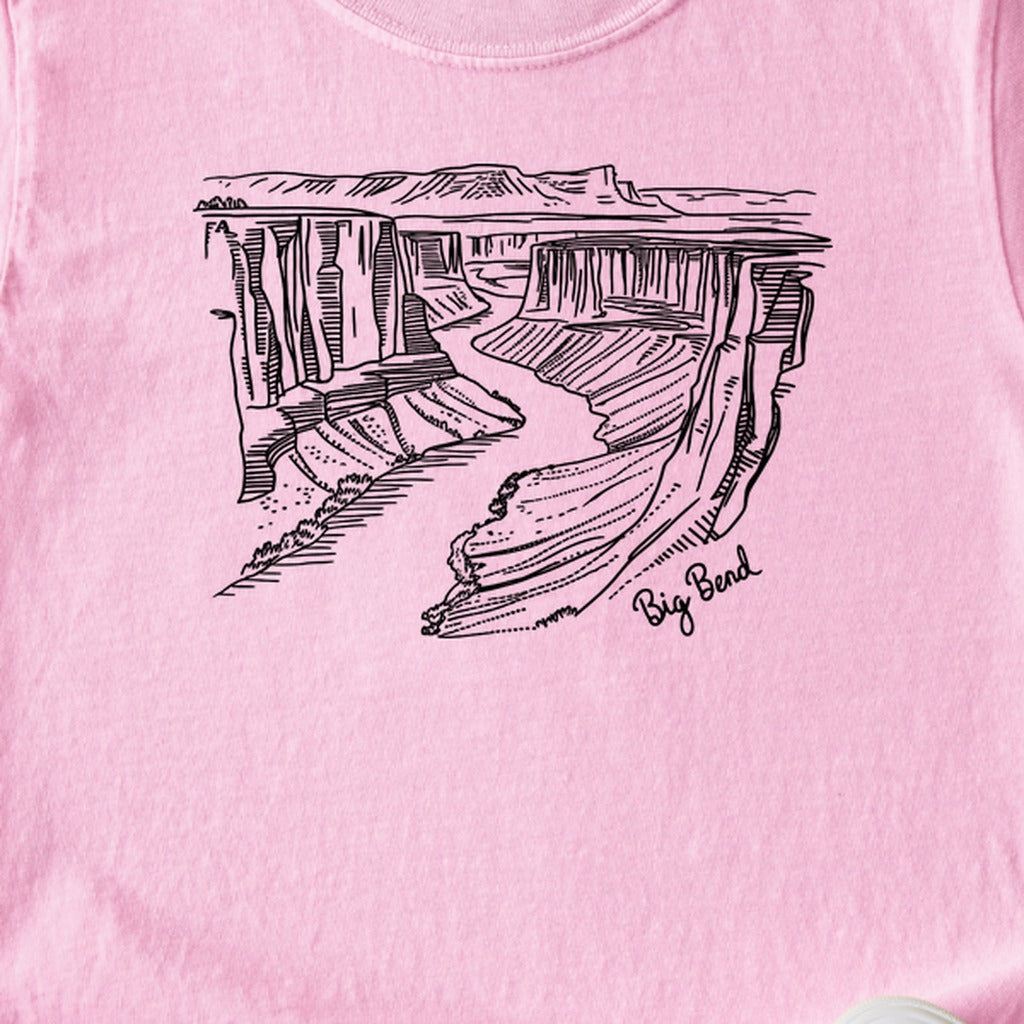 Big Bend Line Drawing Kids Cotton T-Shirt