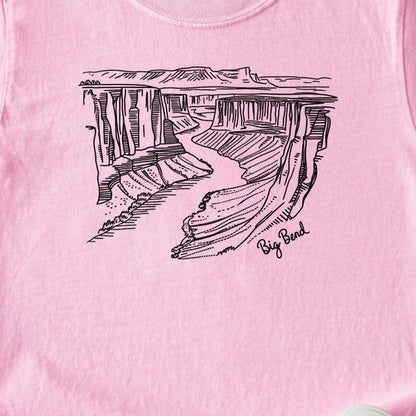 Big Bend Line Drawing Kids Cotton T-Shirt