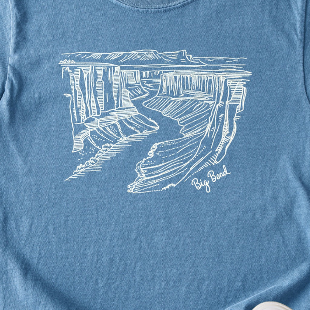 Big Bend Line Drawing Kids Cotton T-Shirt