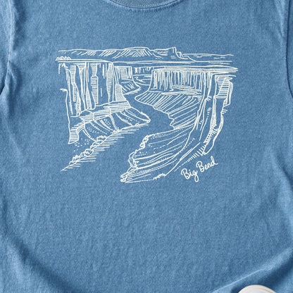 Big Bend Line Drawing Kids Cotton T-Shirt