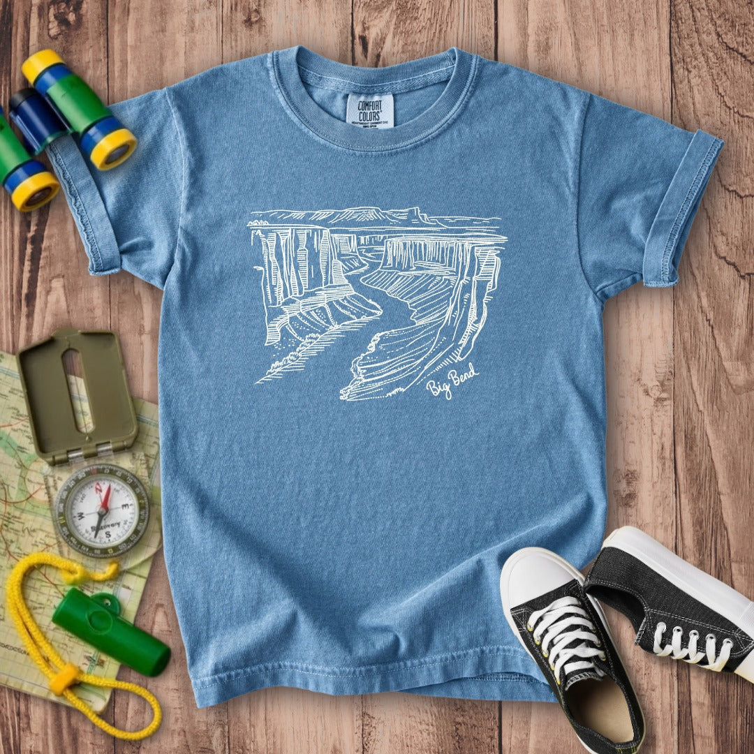 Big Bend Line Drawing Kids Cotton T-Shirt
