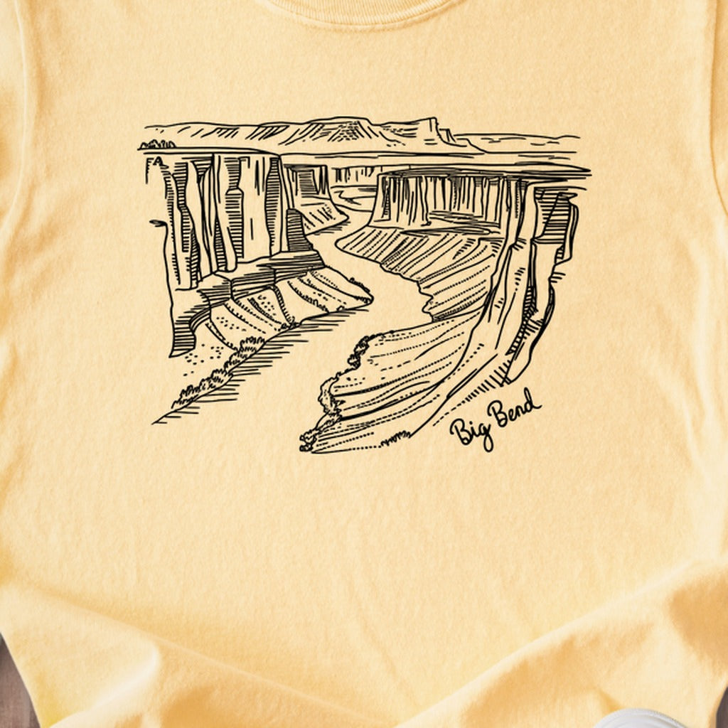 Big Bend Line Drawing Kids Cotton T-Shirt