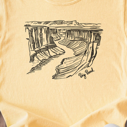 Big Bend Line Drawing Kids Cotton T-Shirt