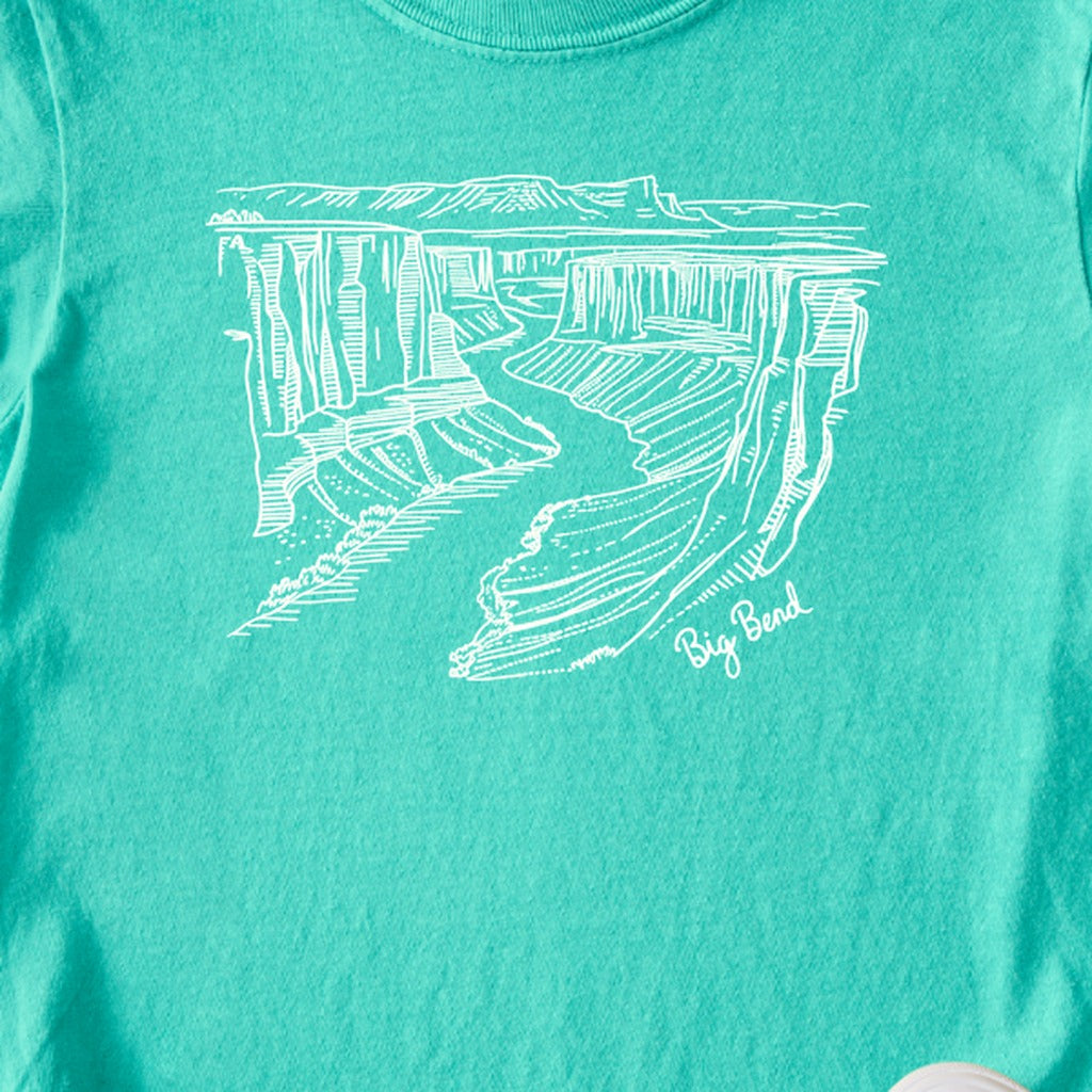 Big Bend Line Drawing Kids Cotton T-Shirt