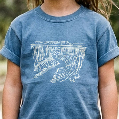 Big Bend Line Drawing Kids Cotton T-Shirt