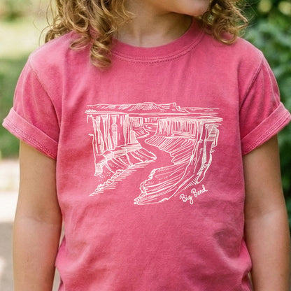 Big Bend Line Drawing Kids Cotton T-Shirt