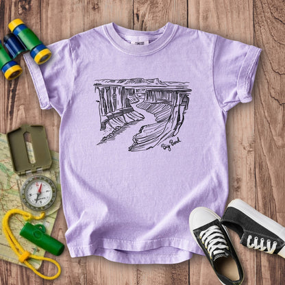 Big Bend Line Drawing Kids Cotton T-Shirt