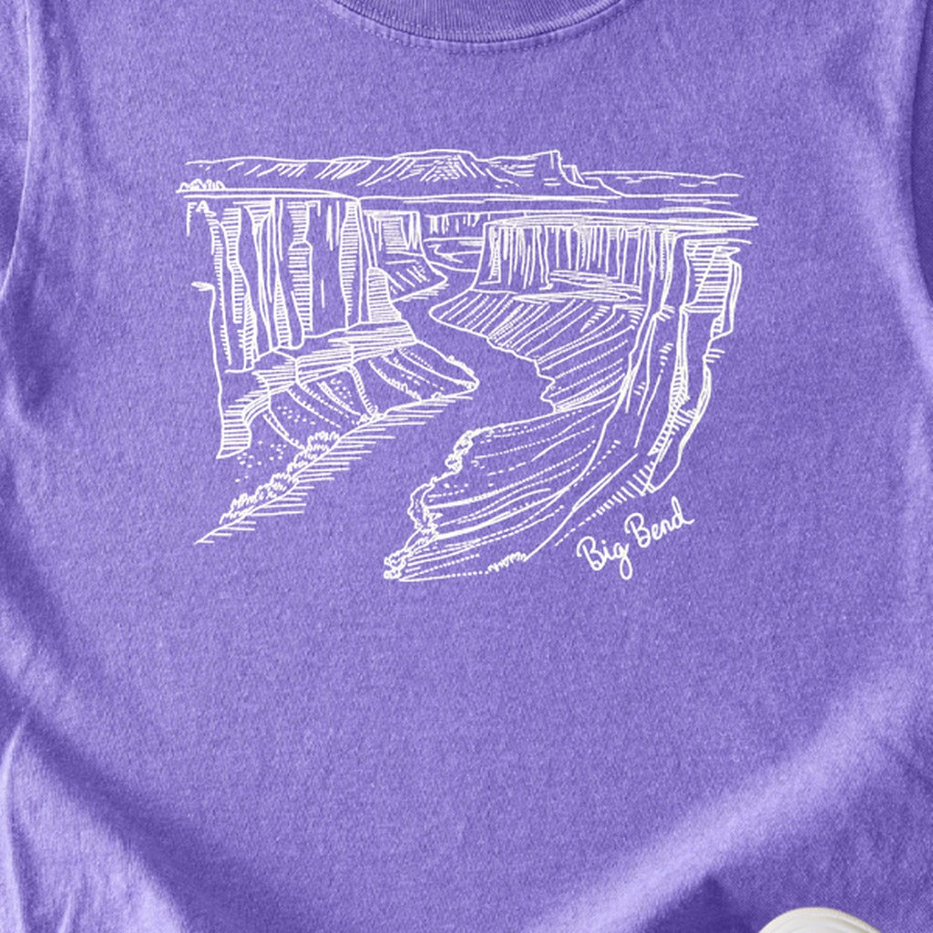 Big Bend Line Drawing Kids Cotton T-Shirt