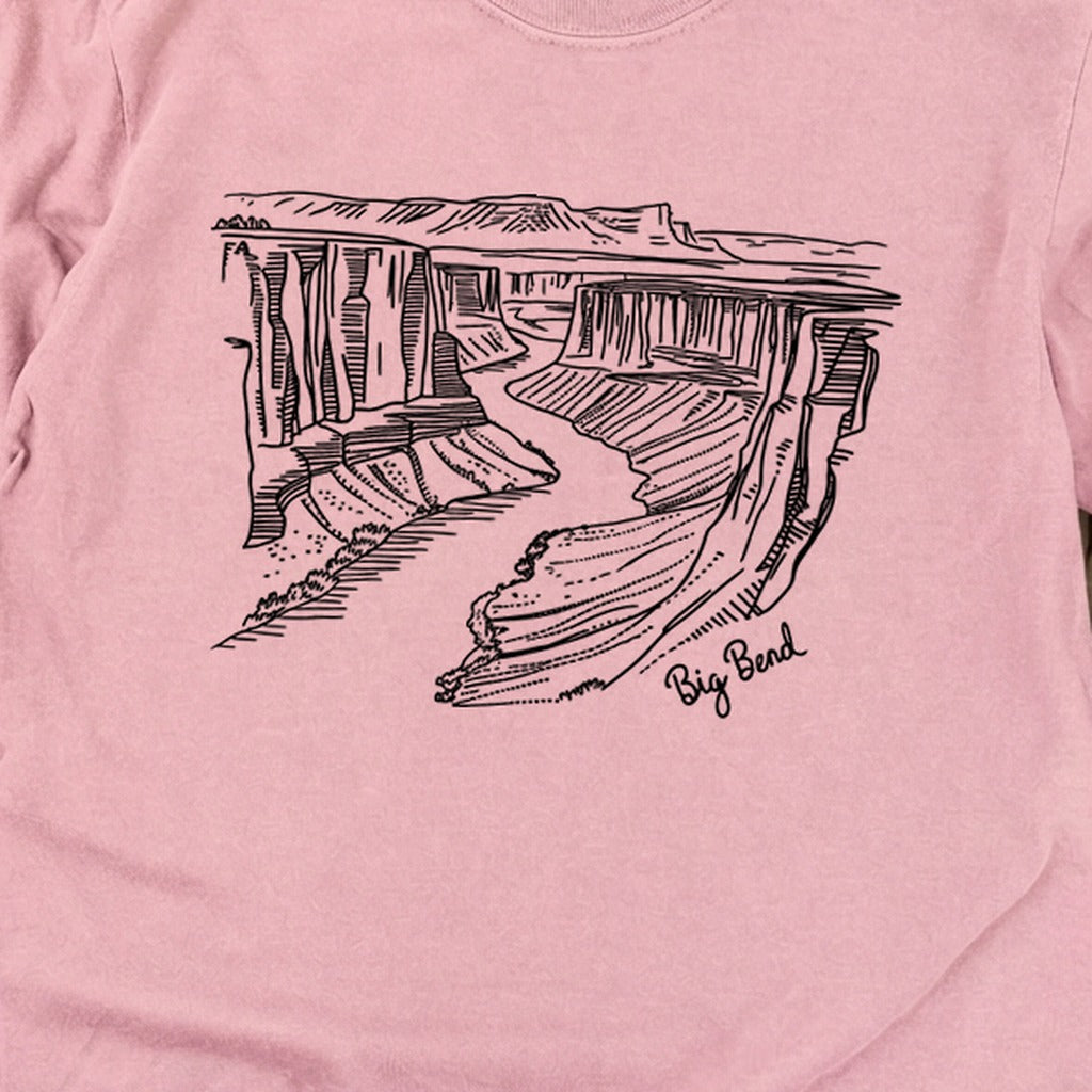 Big Bend Line Drawing Cotton Long Sleeve