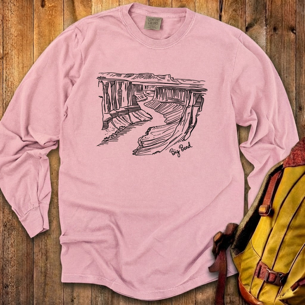 Big Bend Line Drawing Cotton Long Sleeve