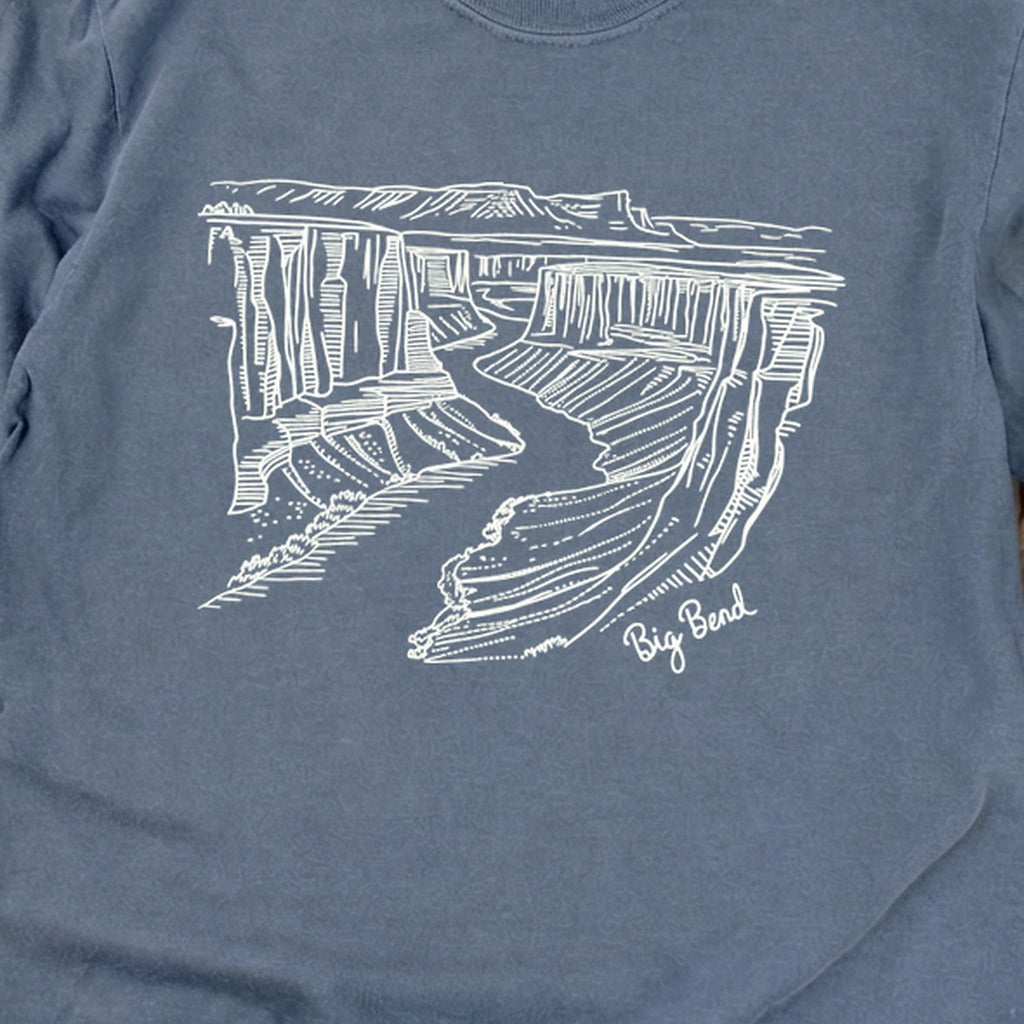 Big Bend Line Drawing Cotton Long Sleeve