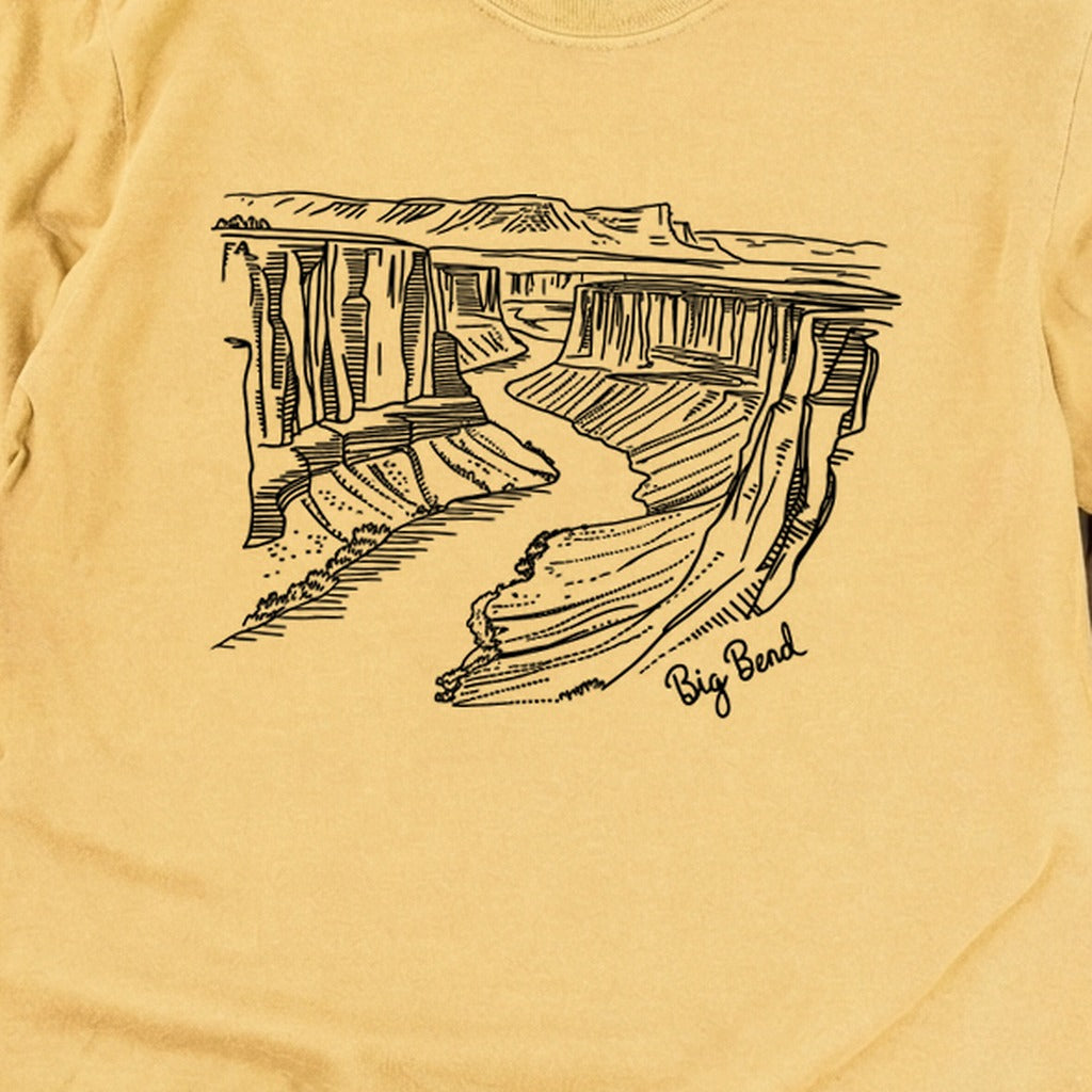Big Bend Line Drawing Cotton Long Sleeve