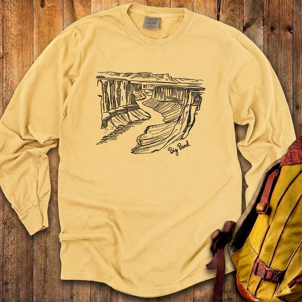 Big Bend Line Drawing Cotton Long Sleeve