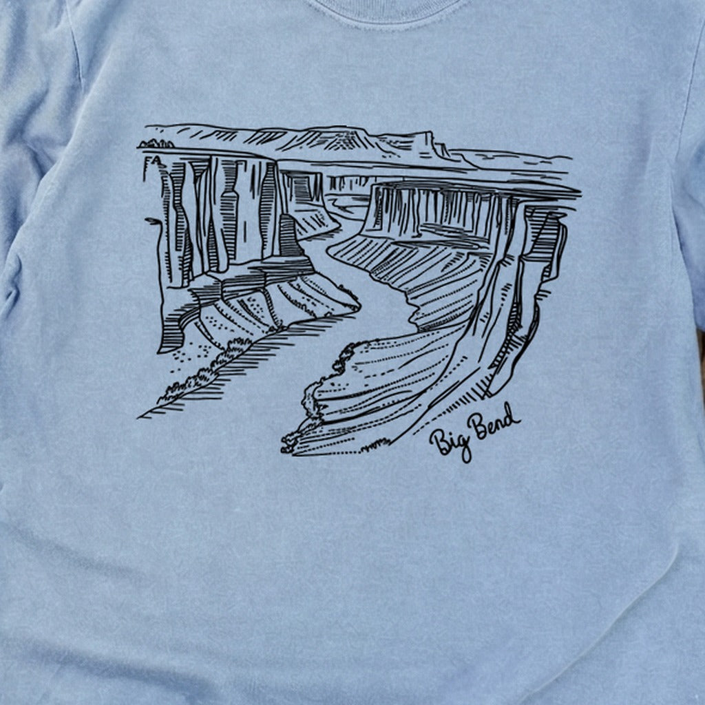Big Bend Line Drawing Cotton Long Sleeve