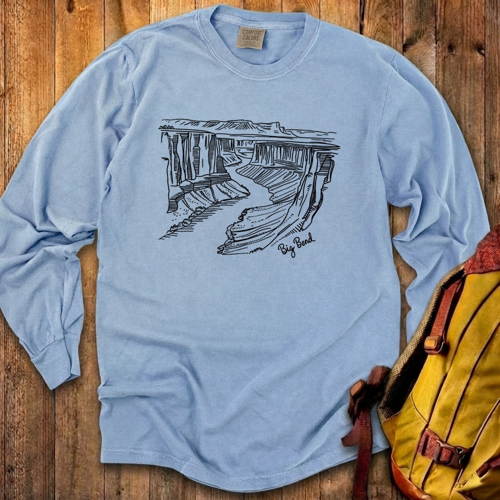 Big Bend Line Drawing Cotton Long Sleeve