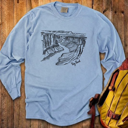Big Bend Line Drawing Cotton Long Sleeve