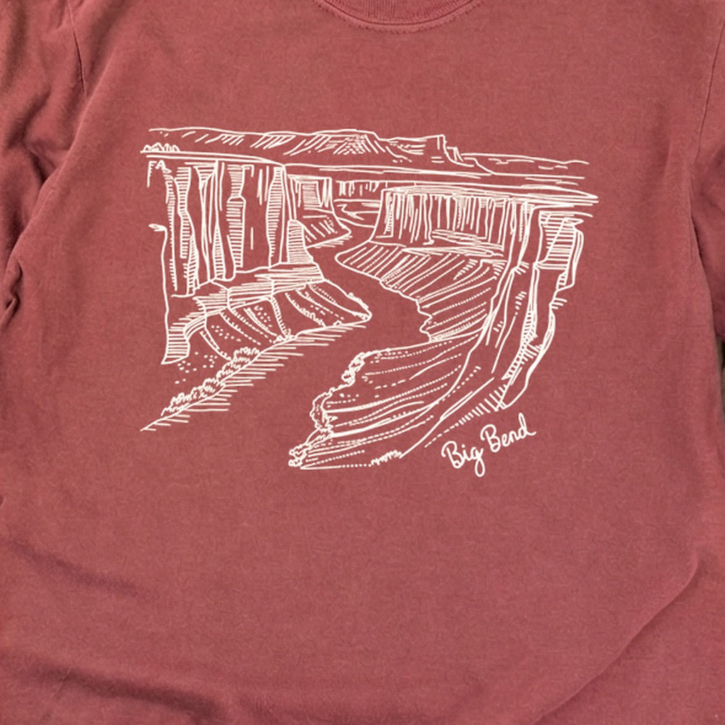 Big Bend Line Drawing Cotton Long Sleeve