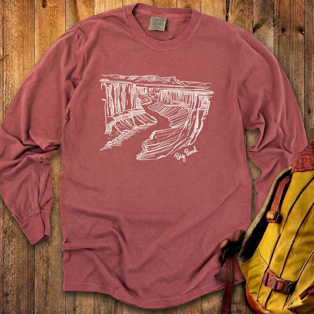 Big Bend Line Drawing Cotton Long Sleeve