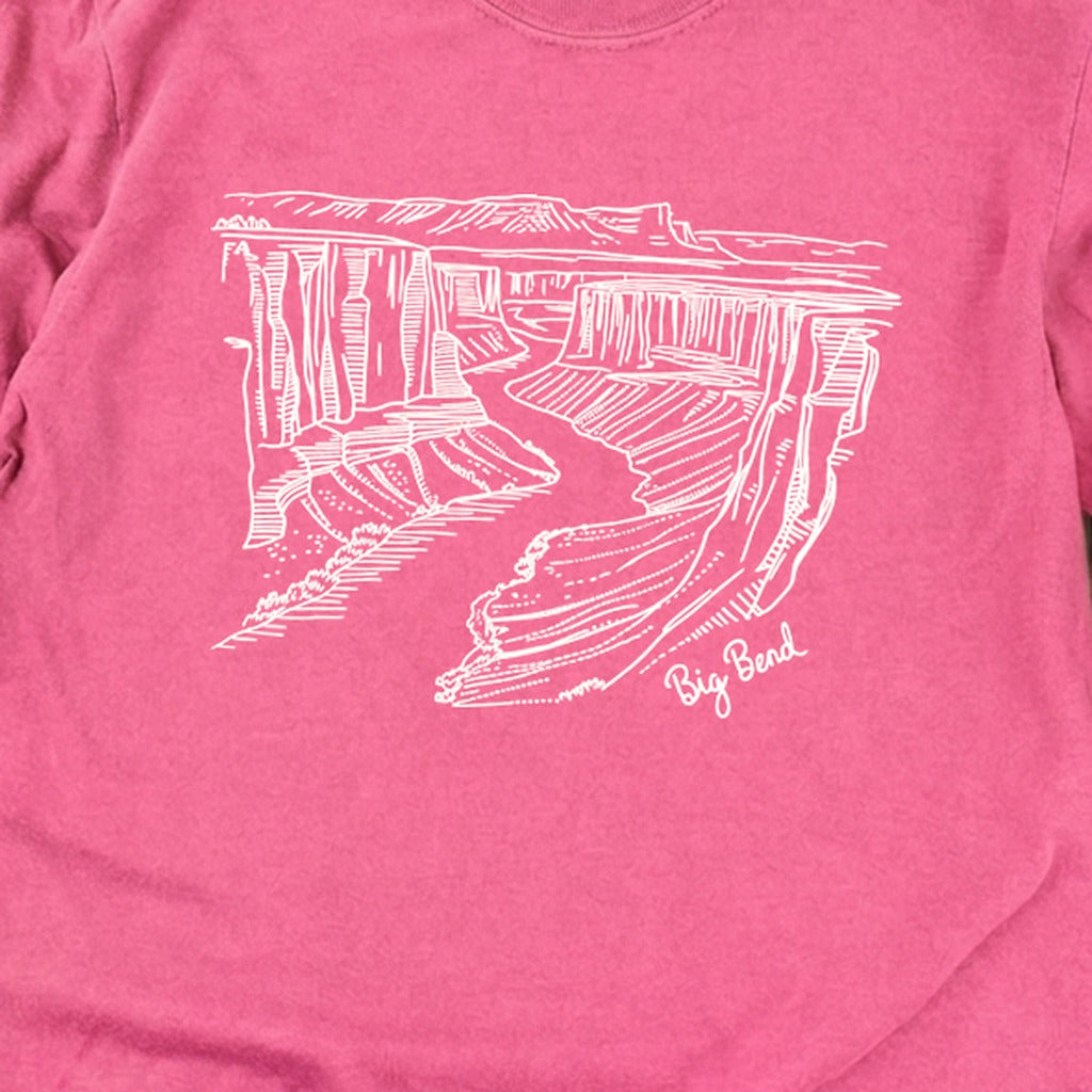 Big Bend Line Drawing Cotton Long Sleeve