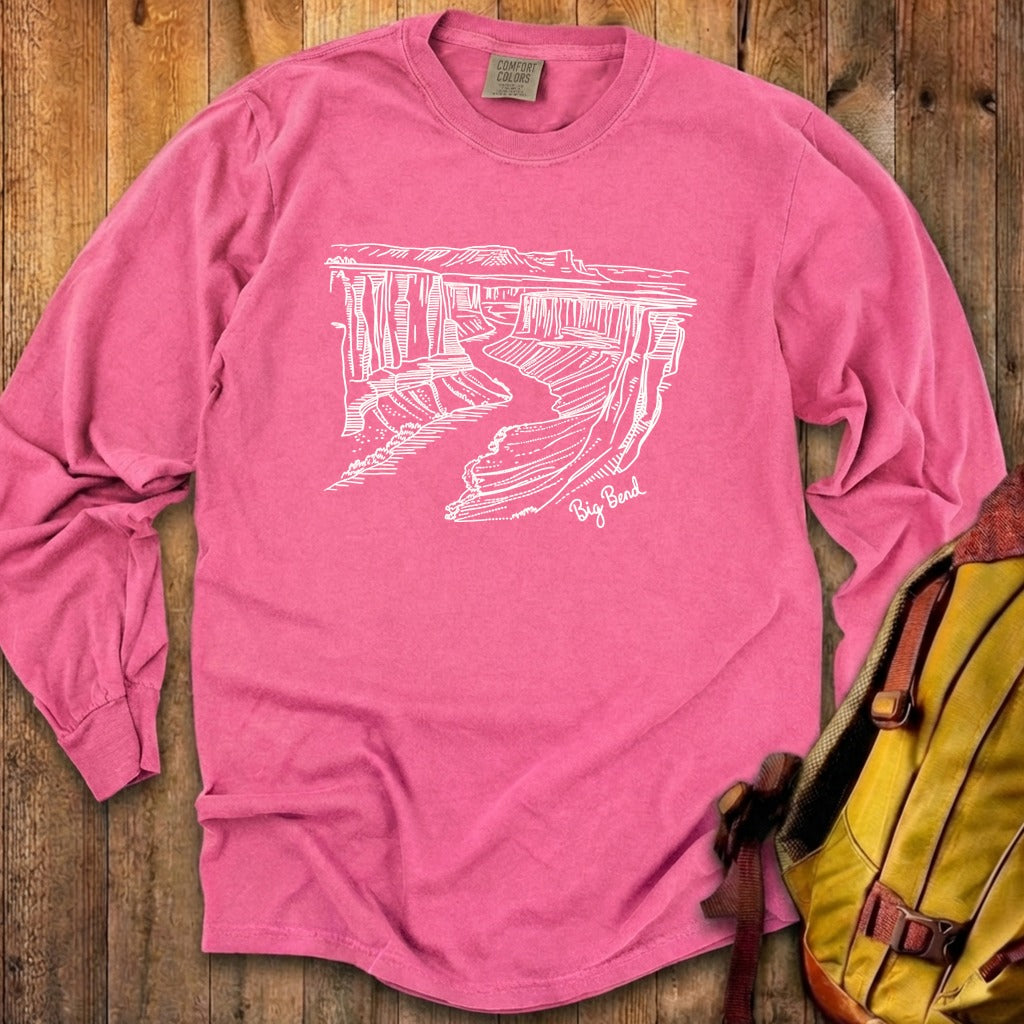 Big Bend Line Drawing Cotton Long Sleeve
