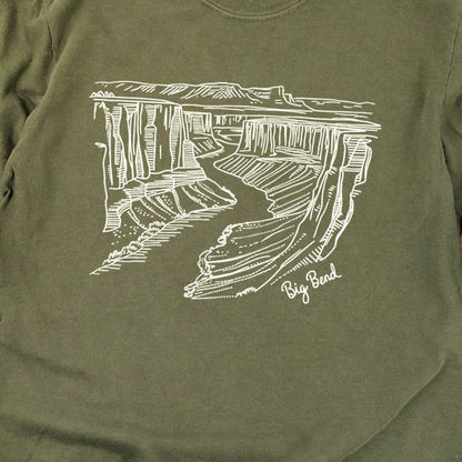 Big Bend Line Drawing Cotton Long Sleeve