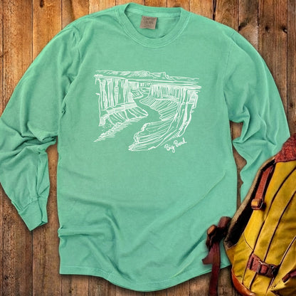 Big Bend Line Drawing Cotton Long Sleeve