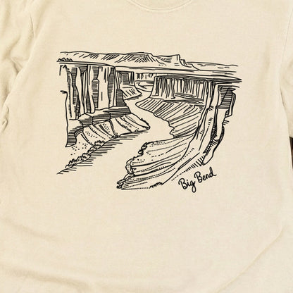 Big Bend Line Drawing Cotton Long Sleeve