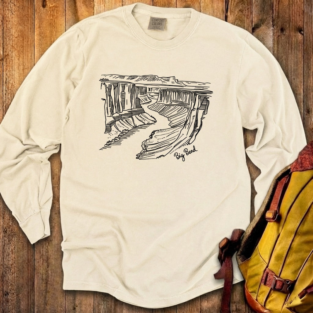 Big Bend Line Drawing Cotton Long Sleeve