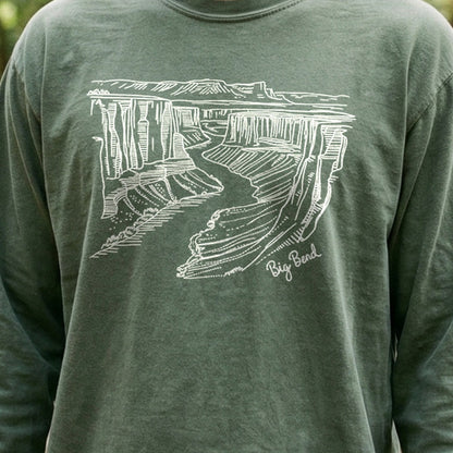 Big Bend Line Drawing Cotton Long Sleeve