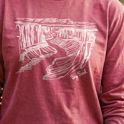 Big Bend Line Drawing Cotton Long Sleeve